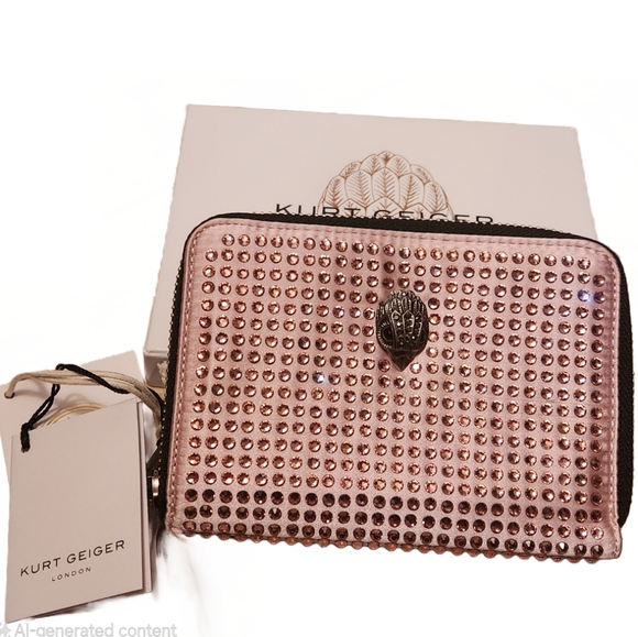 Kurt Geiger Handbags - Kurt Geiger Pink Stud Zipper Wallet